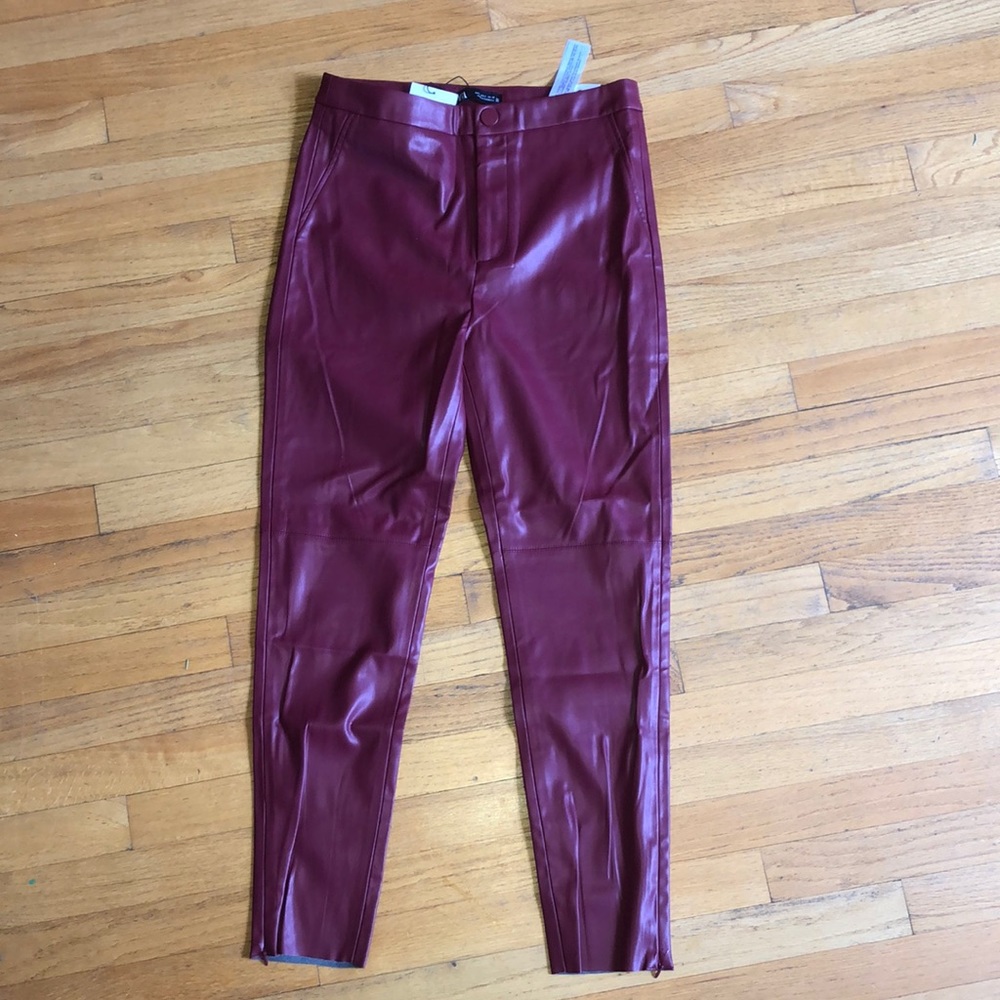 Zara Red Leather Pants